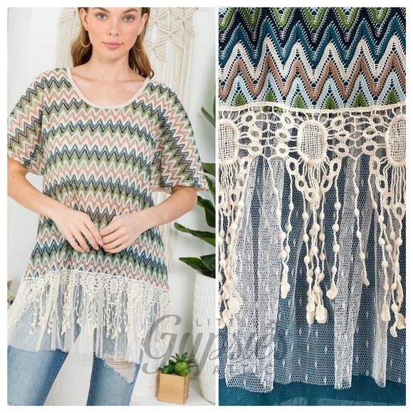 Ryu Miss-oni Chevron and Lace Tunic - Picture 5 of 13